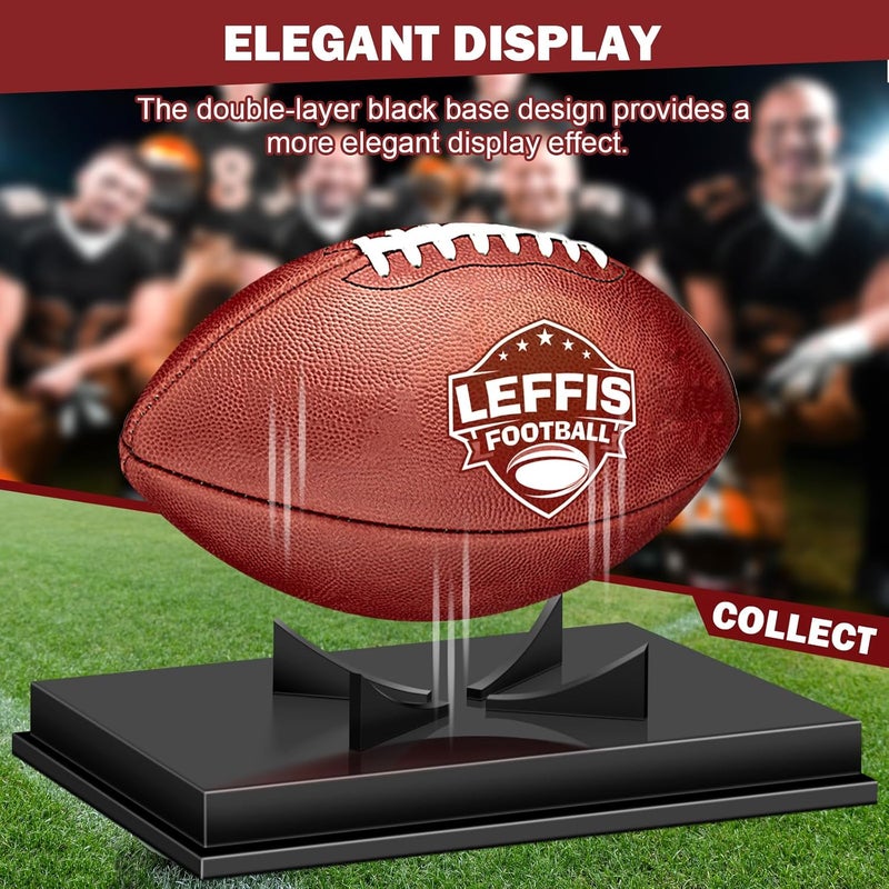 Leffis Football Display Case, Acrylic Football Case Display Case, Memorabilia Display Cases with Removable Built-in Football Display Stand for Autographed Football (No Assembly Required) - Image 2
